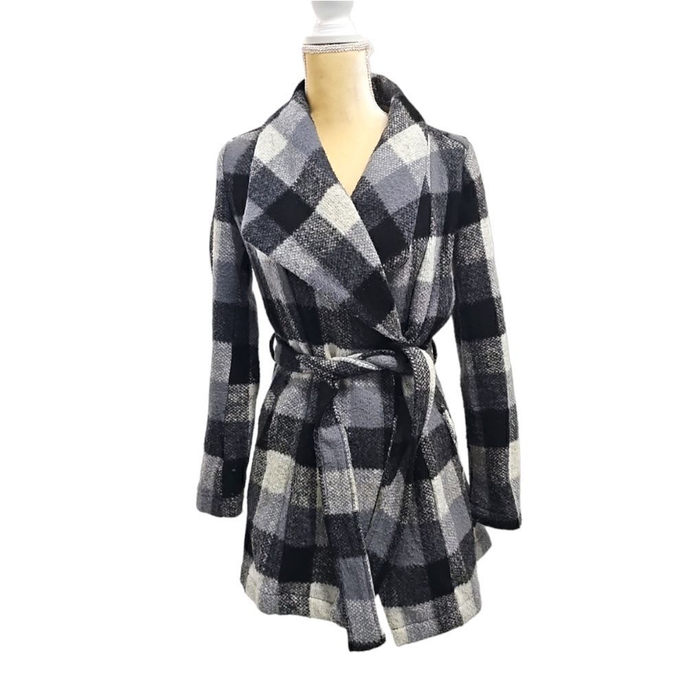 A New Day‎ Checkered Belted Peacoat Jacket Size XSmall